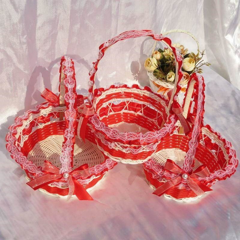 速发花童花篮撒花瓣婚礼婚庆用品伴娘手提篮子家用摆件篮子儿童舞