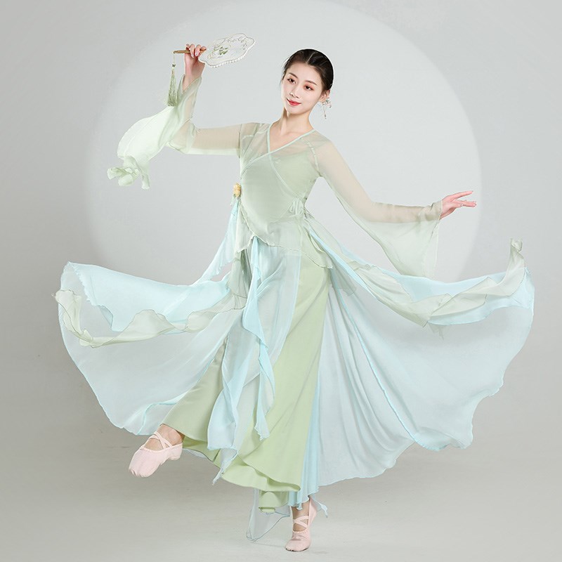速发古典舞服装逸飘仙气中国舞舞蹈演出服子衣长裙纱套装瑜伽练功