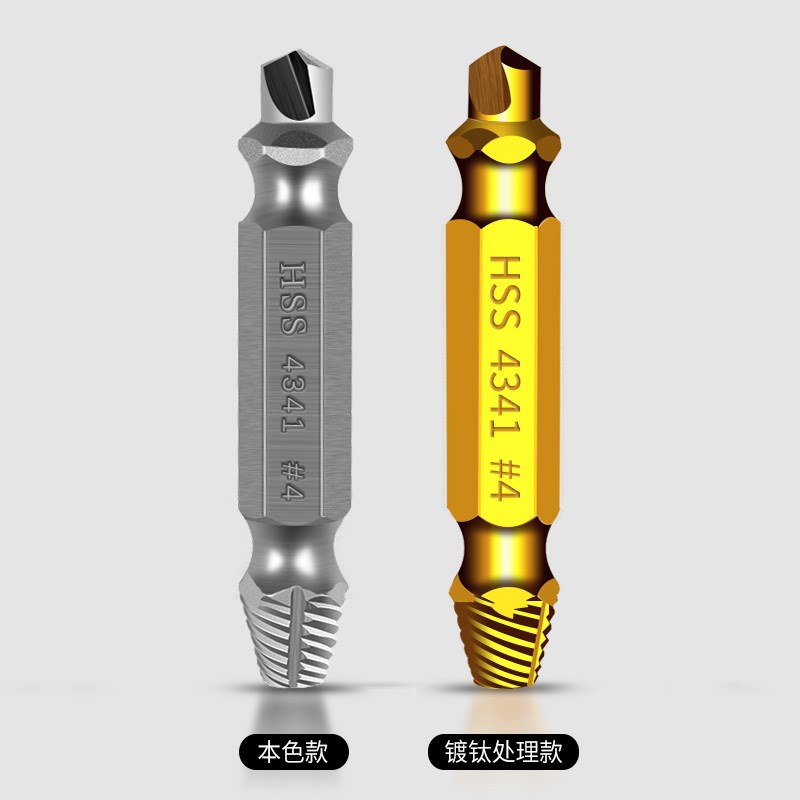 速发断丝取出器四分螺丝断裂水管双头反丝取断头丝锥六分取丝器