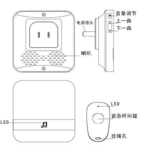速发老人呼叫器随身远距离无线电子门铃病人护理紧急求救叫铃家用