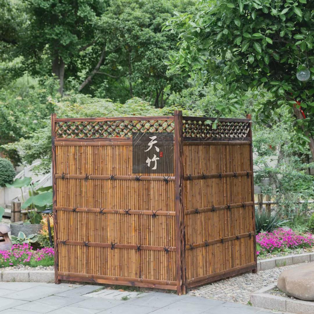速发竹篱笆围墙护栏竹排庭院门花园竹院子菜园防腐木竹子围栏栅栏
