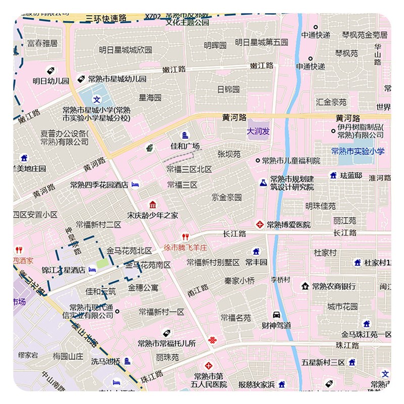 速发常熟市街道挂图 现代简约办公室挂图 可挂墙相纸印刷图