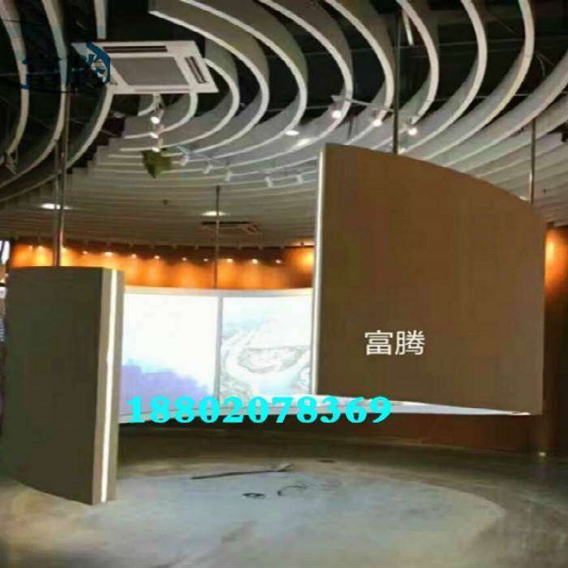 速发弧形铝方通吊顶造型铝方通木纹弧形方通吊顶天花材料火热畅销