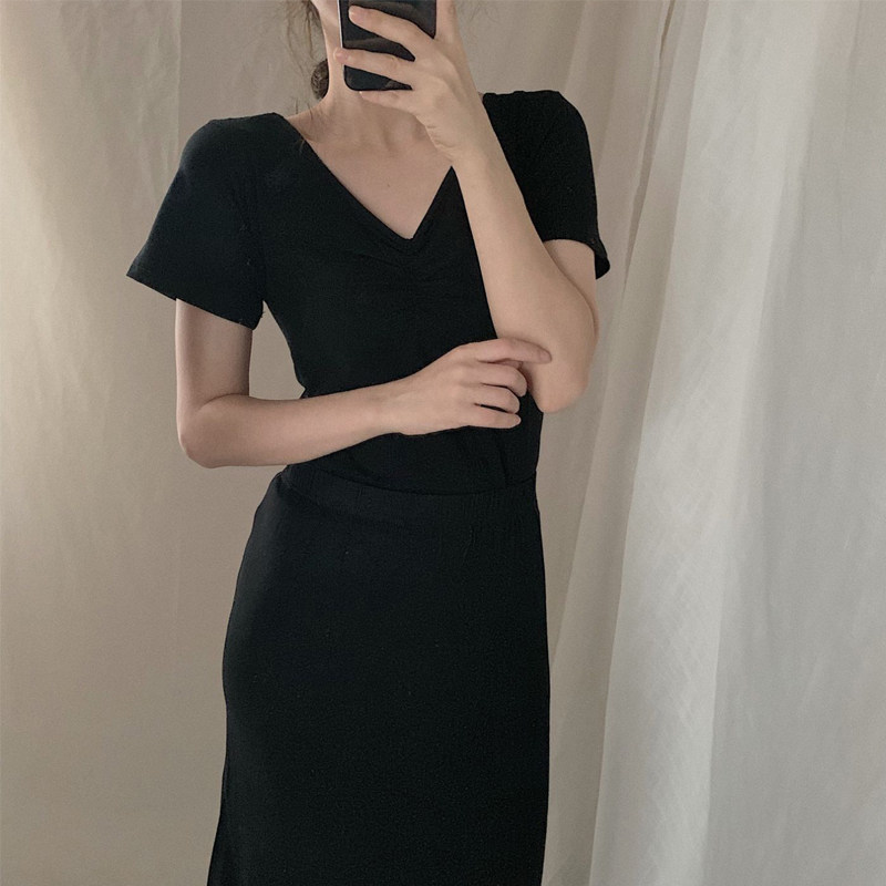 速发舞蹈形体训练服装夏季舞古典V领练功跳舞上衣老师