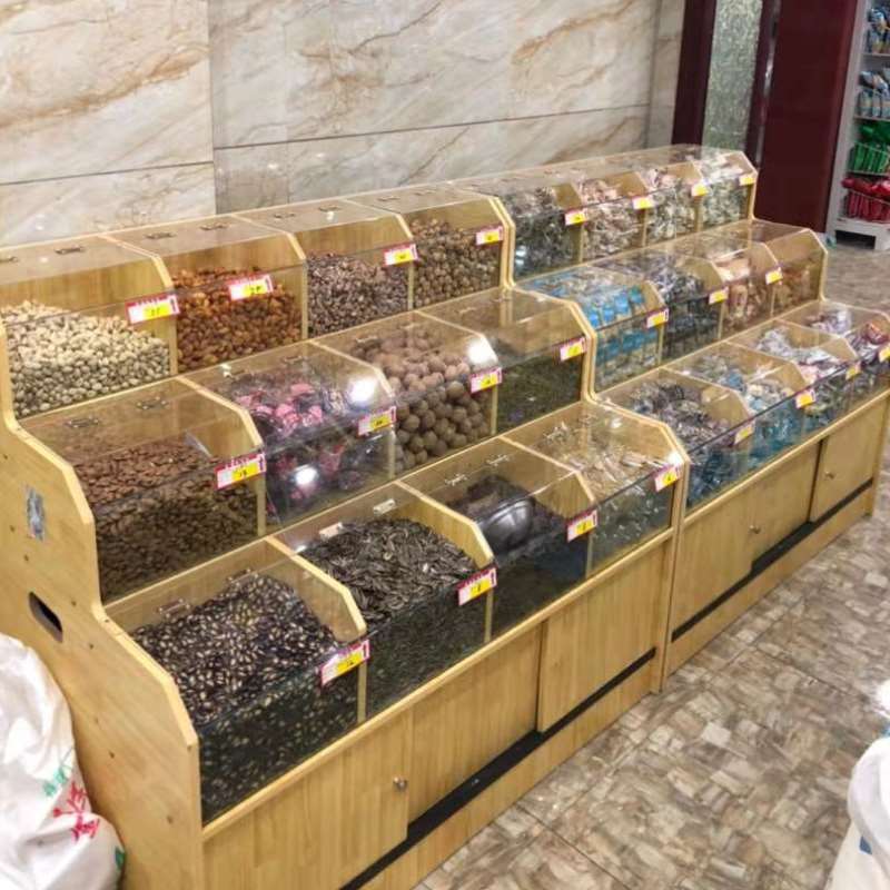 速发干果货架货柜展示架散装五谷柜杂粮展示柜米桶超市干货散货散