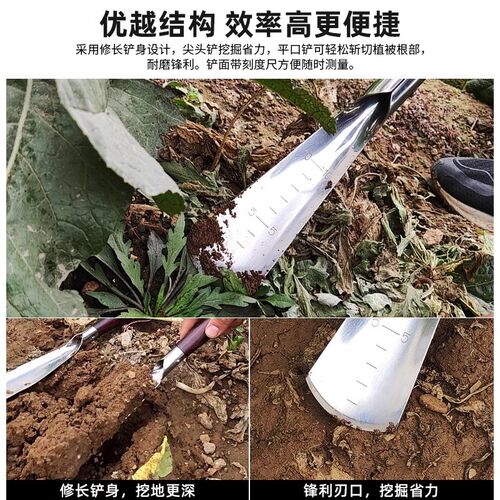 速发小铲子挖野菜神器种花园艺工具挖土种菜松土除草赶海铁锹农用