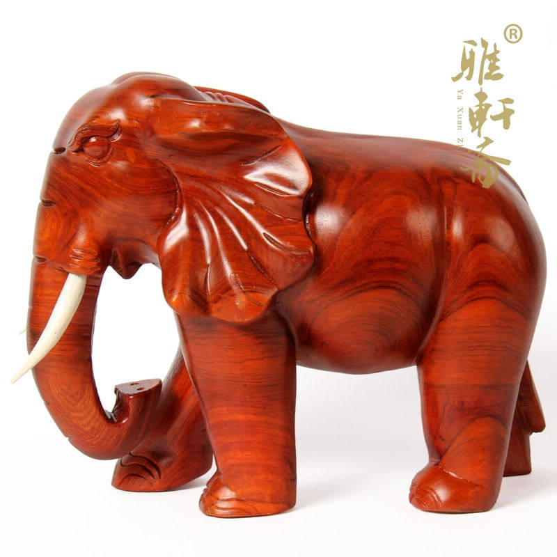 速发红木工艺品木实 非洲花梨居雕刻红木大象 象木质动物家木玄关