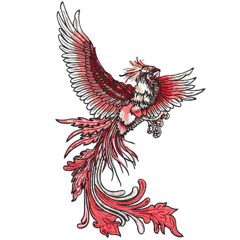 速发中国风凤凰刺绣布贴大号衣服补丁贴家居布艺装饰贴花吉祥图案