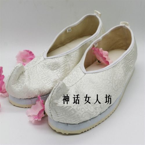 速发古子翘头鞋弓鞋翘头履缎装鞋内增高白浅鞋代织锦古汉服鞋