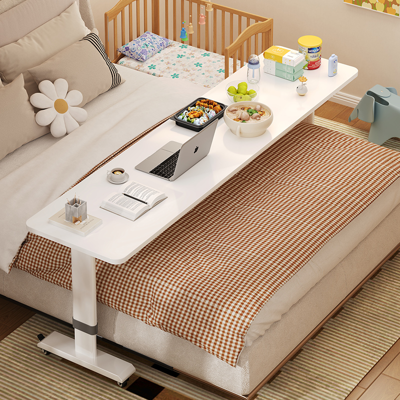 速发跨床桌可移书动桌升降床边桌卧室电脑桌长条桌懒人办公床上小