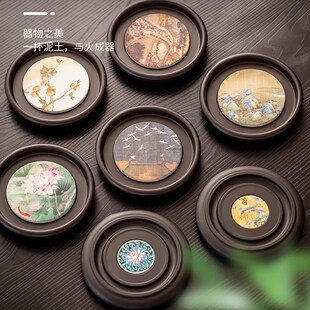 速发中式吸水电木台承干泡茶壶盘砂壶托壶垫盘储水茶紫养壶垫茶具