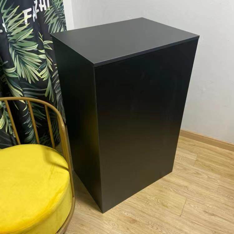 服装店美甲店小型店铺收银台接待台中岛展示柜靠墙柜黑色吧台简约