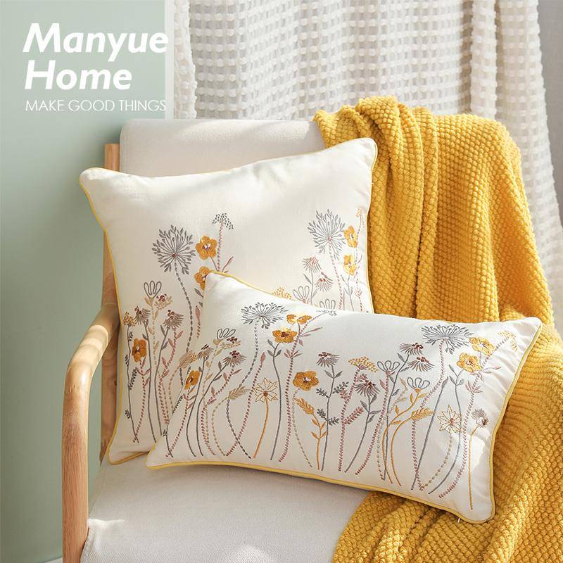 蔓越家 ins新中式刺绣抱枕抱枕套客厅沙发午睡靠垫样板间床头靠枕
