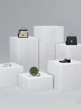 儿童摄影道具广场矩形几何静物拍摄阶段产品照片木码头平台白色广