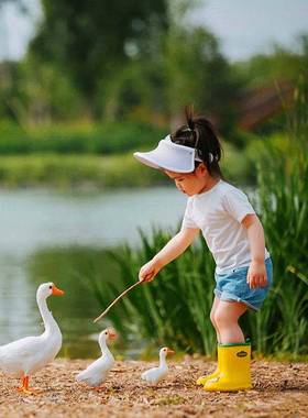 仿真大白鹅拍照道具儿童摄影田园摆件鹅模型室内外装饰布景美陈鹅