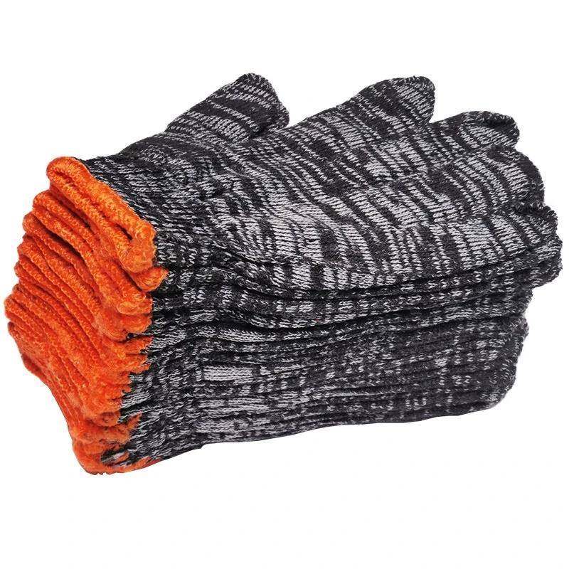 耐磨耐脏灰黑色棉线 线尼龙纱手套 劳动工作干活防护劳 保棉纱手