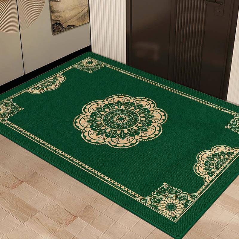 港风绿色风水招财地垫入户门垫大门进门脚垫蹭土防滑耐脏门垫定制