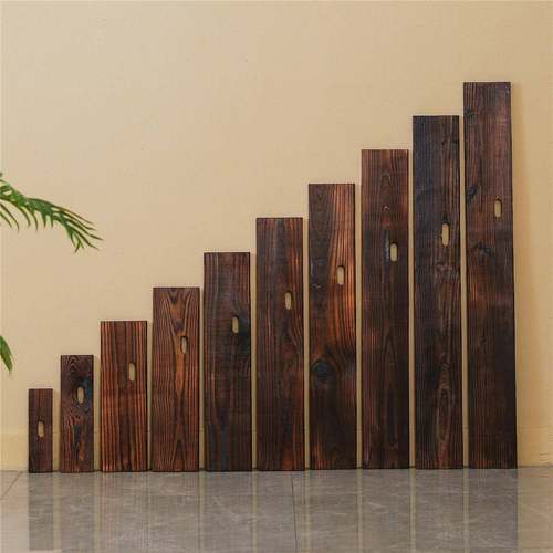 古法养鱼造景天然实木流水罐过滤摆件配件生态鱼缸鱼盆横杆碳化板