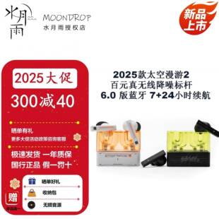 水月雨太空漫游2真无线 线降噪tws蓝牙耳机猫饼猫咖胶囊超音波耳