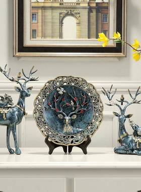 创意欧式工艺礼品美式家居摆设客厅玄关电视柜酒柜软装饰品鹿摆件