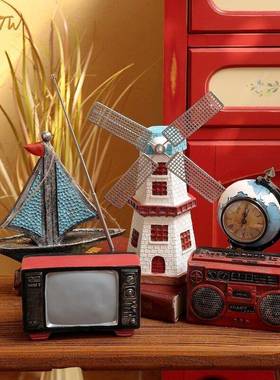 欧式乡村风格创意荷兰复古风车酒吧咖啡厅客厅书架店铺装饰品摆设