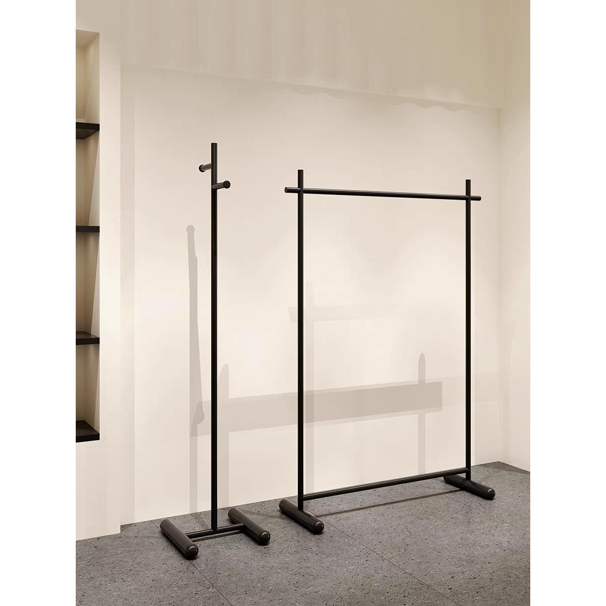 服装店女装展示架铁艺礼服中岛展示架陈列架落地式黑色货架挂衣架