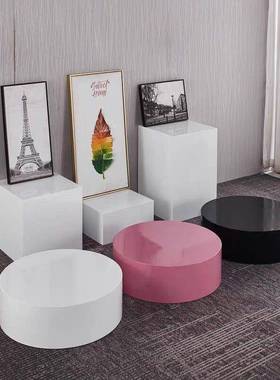 圆桌婚纱桌点缀底座高架桌圆桌模特台展示台直播台照片筒