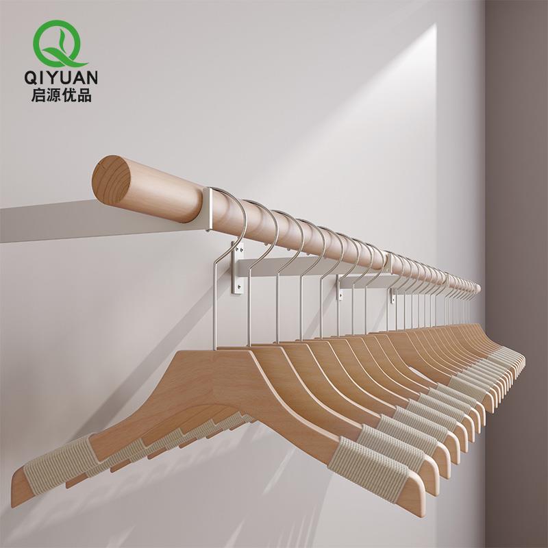 服装店展示架上墙衣架男女装专用新款壁挂儿童实木货架陈列挂衣杆