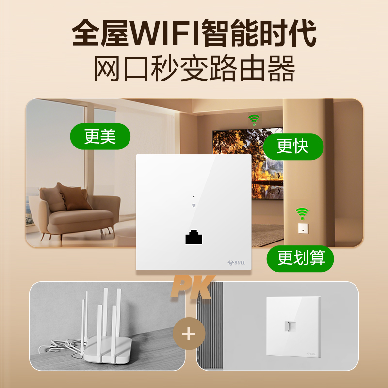 公牛WIFI网线面板插座