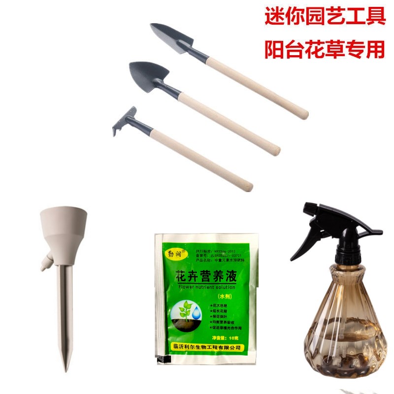 种花工具家用种菜养花园艺松土花铲盆栽三件套滴水器迷你除草便捷
