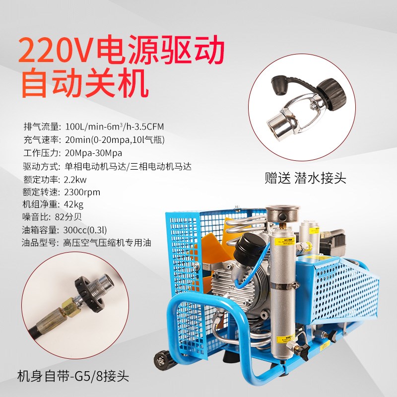 空气呼吸器高压充气泵20mpa潜水气瓶打气机30mpa正压式消防压缩机