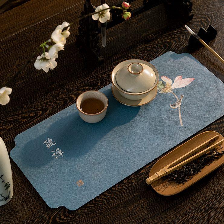 禅意国风吸水易清理硅藻泥茶席防烫茶垫双面防滑杯垫泡茶控水垫