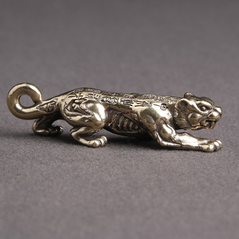 中式铜虎符大权在握家居饰品招财纳福创意茶宠桌面摆件车载手把件