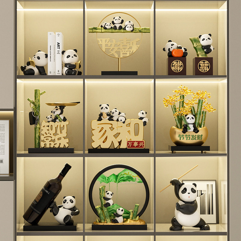 速发中国风成都品猫摆文件创纪念品客厅玄关电视柜酒柜装饰熊乔迁