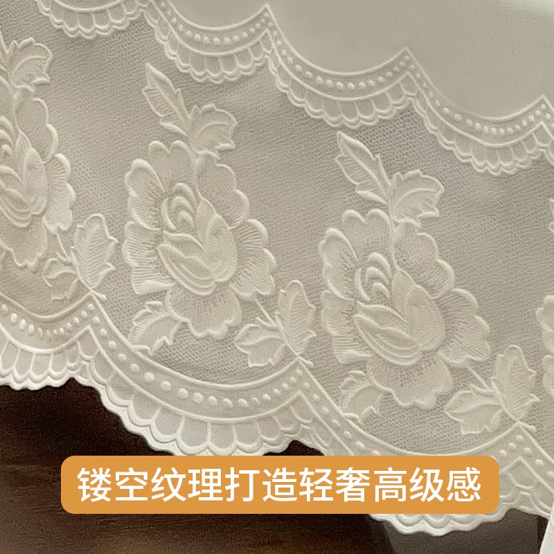 现货速发桌布免洗防油防水轻奢感椭圆形餐桌布PVC茶几台布欧式蕾