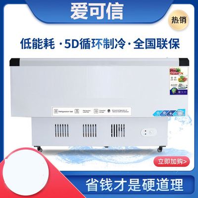 现货速发冰柜商用大容量展示柜冷藏保鲜冷冻柜卧式展示冰箱冷柜岛
