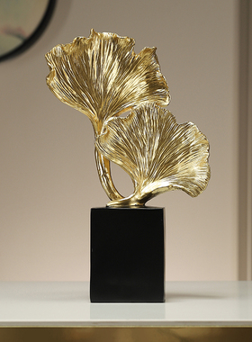 速发轻奢摆件银杏树叶软中房品家居客厅玄关样板饰新装式高档摆设