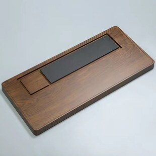 速发茶盘实木块金石头家用整易茶台简乌花梨茶海排水功夫茶具套装