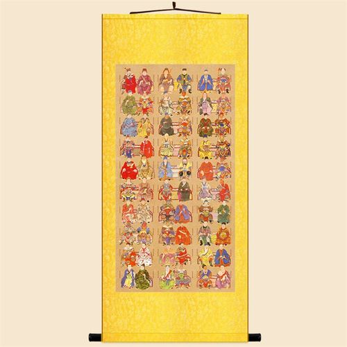 速发六像甲子太岁神十画 李诚星君皮时卷将军 水陆画绢布大轴挂画