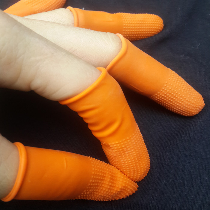 速发防滑手指指防静电性套套无尘指套一次手手指套橙色手指套