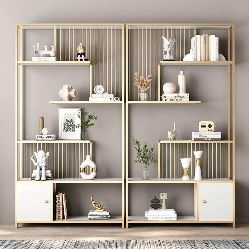 现代简约轻奢置物架书架落地装饰架金属博古架展示架隔断整墙书柜,住宅家具,书架,淘宝优惠券,粉丝福利购,淘宝优惠卷