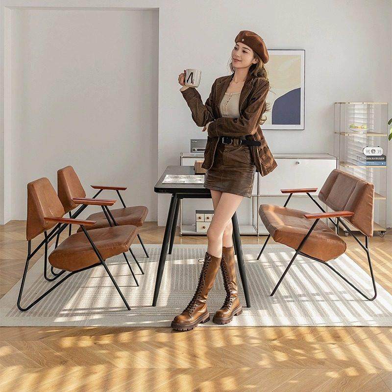 北欧轻奢铁艺休闲 椅设计师款单人沙发椅客厅阳台休闲 椅咖啡厅椅,商业/办公家具,沙发,淘宝优惠券,粉丝福利购,淘宝优惠卷