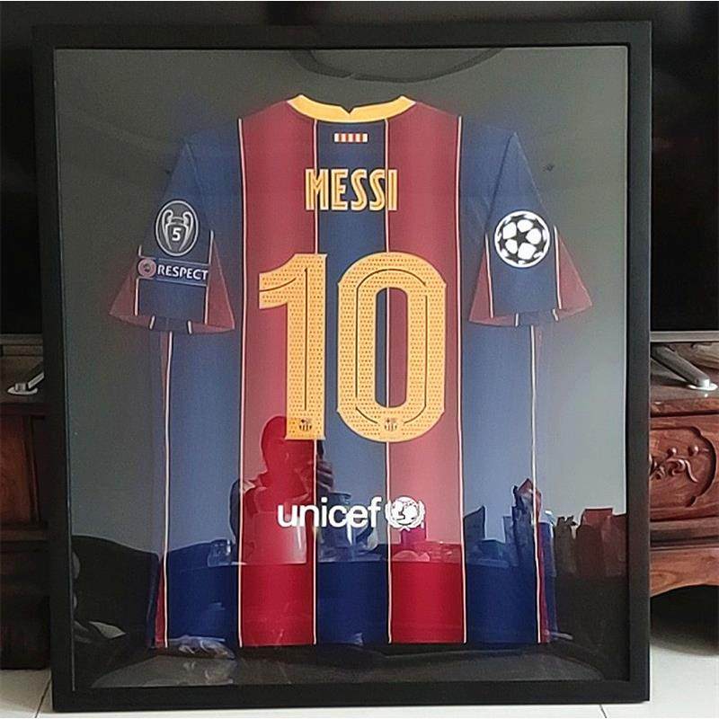 梅西足球篮球签名NBACBA球衣相框装裱收藏展示衣服框画框挂墙定做
