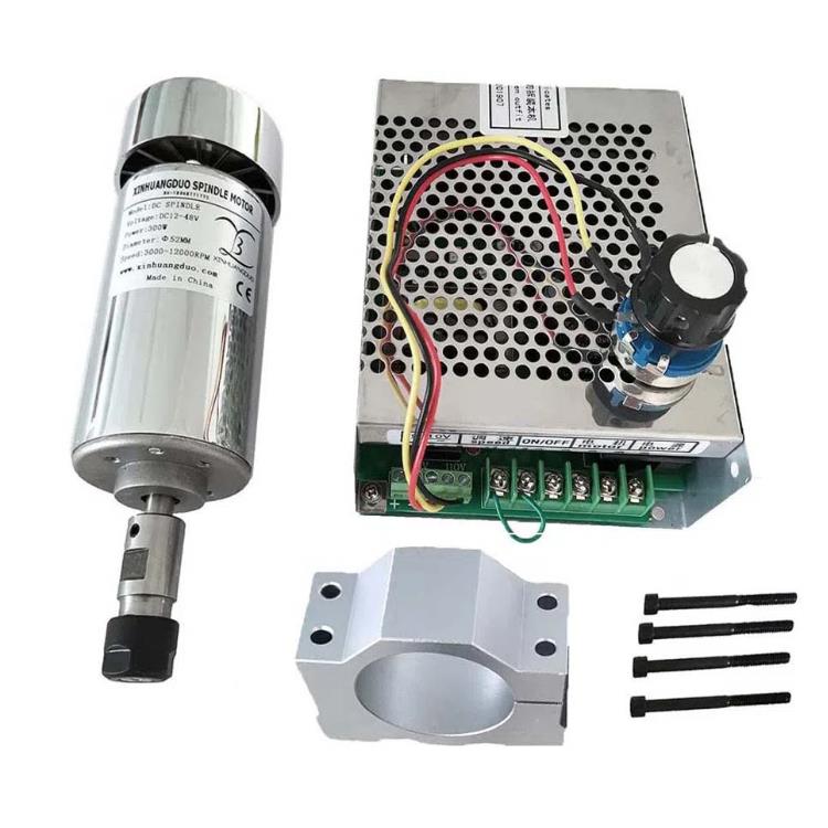 48V直流300w主轴电机套件ER11 ER16 12000转高速电机 雕刻机配件