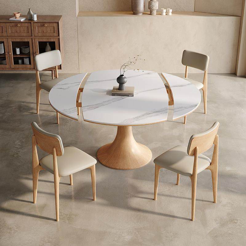 北欧圆形拉伸方变圆两用岩板餐桌伸缩折叠多功能家用小户型餐桌椅,住宅家具,岩板餐桌,淘宝优惠券,粉丝福利购,淘宝优惠卷