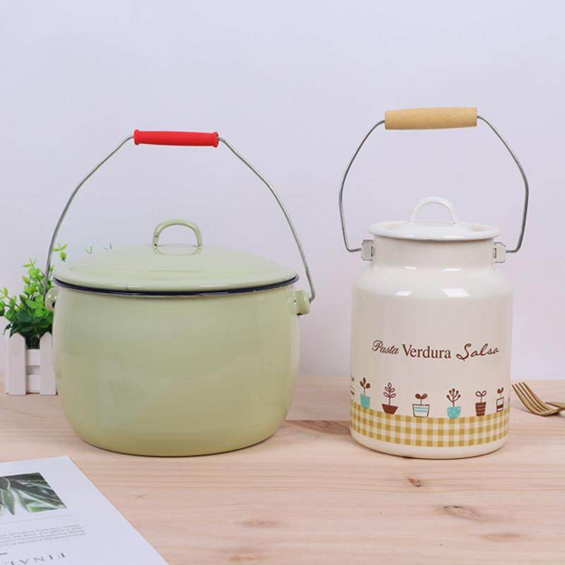 搪瓷桶米桶带盖搪瓷牛奶桶发酵奶酿酒桶五谷杂粮桶装储存桶水桶