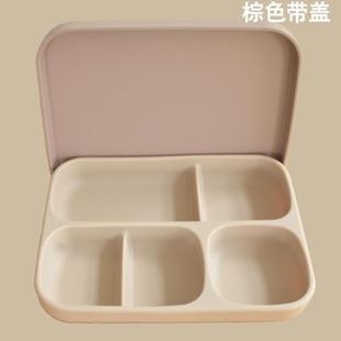 辅食餐具防婴儿一体摔吃饭婴幼韩国 餐盘硅胶分格吸盘宝宝儿童碗式