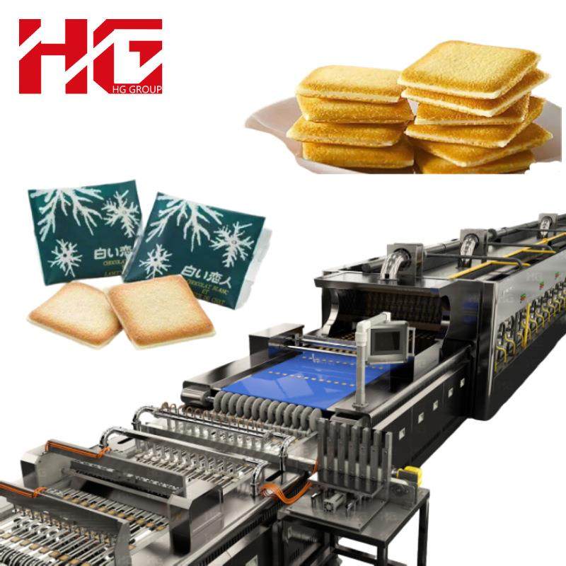 巧克力夹心薄饼生产线 白色恋人曲奇饼干设备 源头工厂