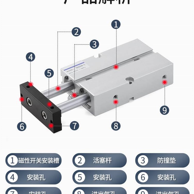 速发/双轴气气TDA小型缸动10/16/20/25/2T40x10*20*0X40X50X60