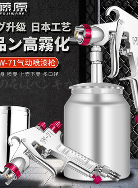 速发W71/W77气动喷漆枪汽车涂料枪喷专气高雾化用泵喷壶喷漆